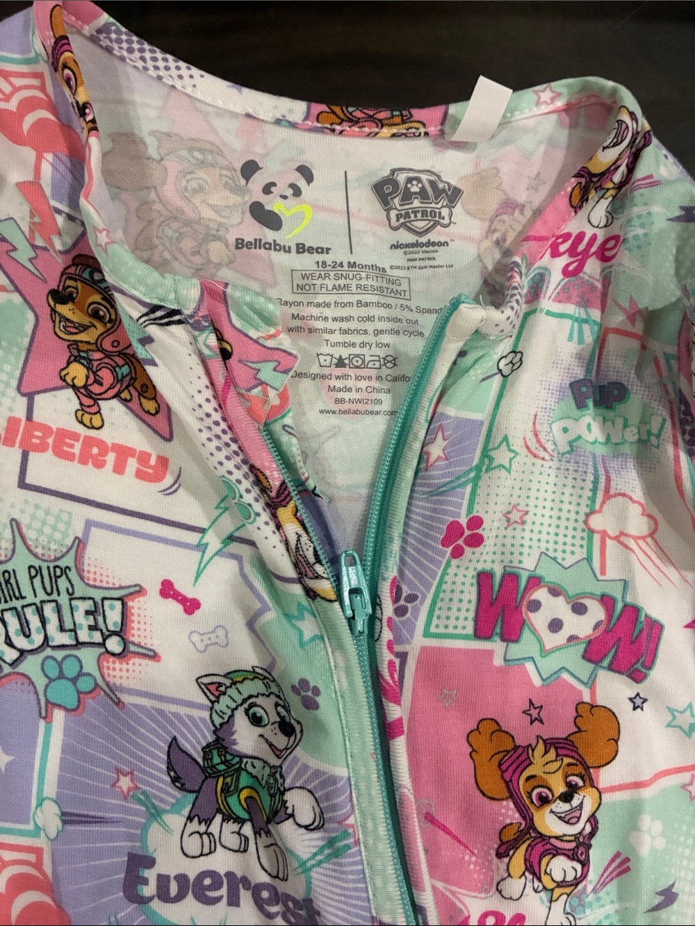 PAW Patrol Girls' Pastel Character Zip-Up Sleepwear